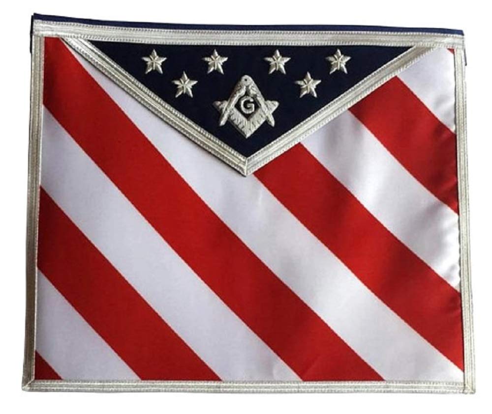 Tablier maçonnique durable Regalia brodé main logo G sans plis