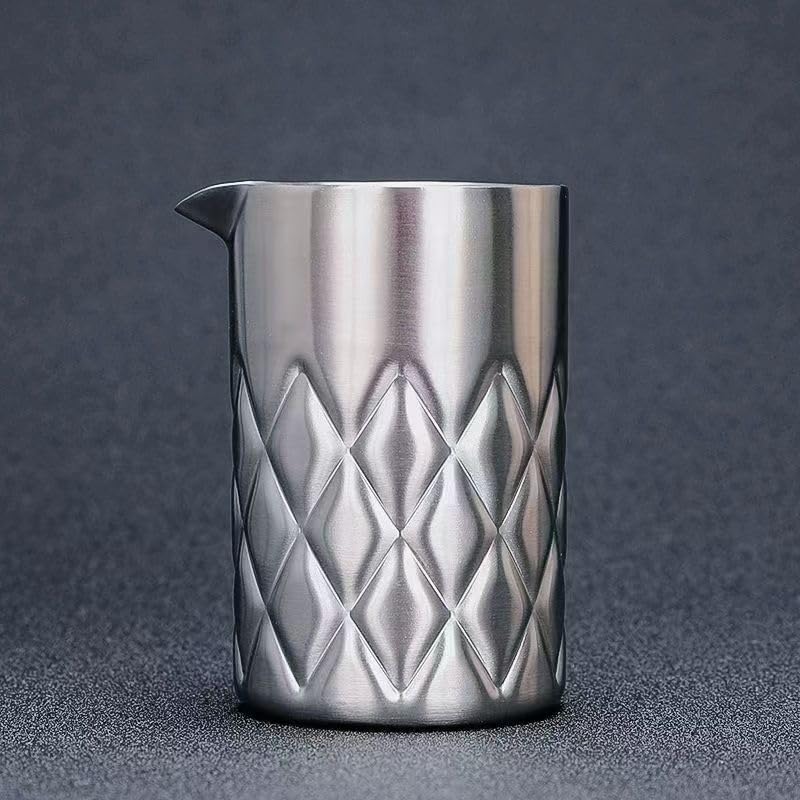 Mezclador de barra, vaso mezclador elegante de acero inoxidable, vaso mezclado for cóctel, patrón de alto valor, barra gruesa de doble capa con forma de taza de flores (Color : 1)
