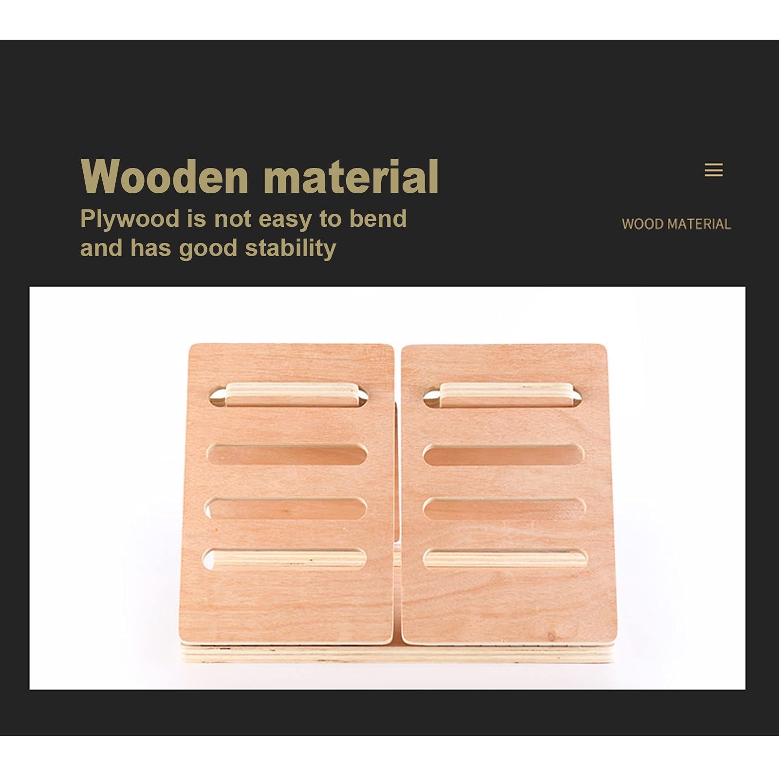 Tablero Inclinado de Madera, Camilla de Pantorrilla de Carga Ajustable de Nivel 4, Tensor Plegable para el hogar, Dispositivo de Estiramiento de Fascitis Plantar,Natural