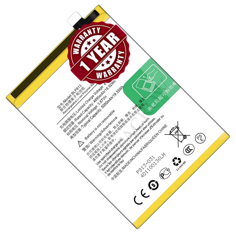 Image of Original BLP813 Battery Compatible for OnePlus Nord N100 (BE2011, BE2012, BE2013, BE2015) - (5000mAh) - 1 Year Warranty JK10