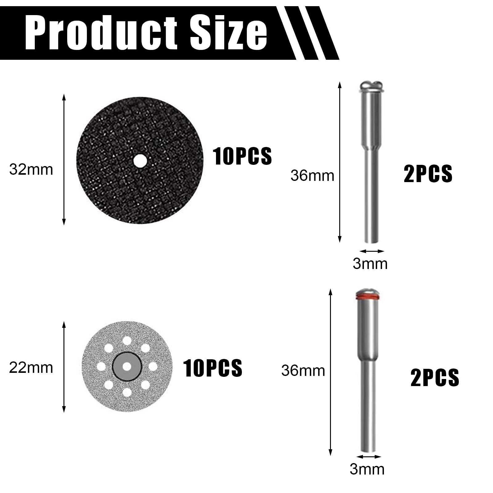 INBOLM 32 Pieces Cutting Discs for Dremel Accessories for Dremel Metal Cutting Discs for Dremel Accessory Cutting for Dremel Suitable for Wood Fiberglass Wood Plastic and Metal Cutting - Image 3