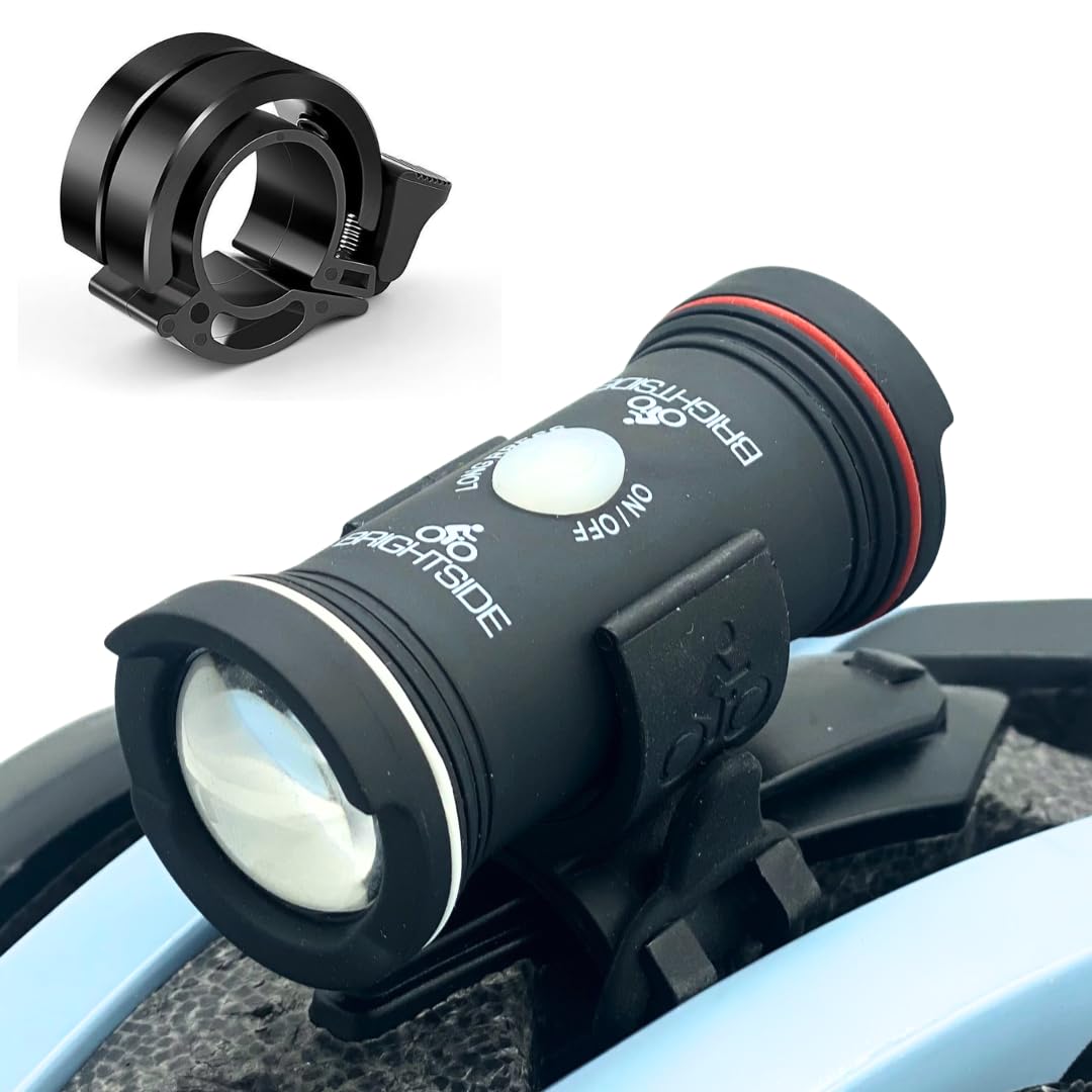 Bike Light For Helmets & Loud Bike Bell Combo. 3 in 1 Light. 43hr Runtime. Fits Most Helmets. Flash & Constant Modes. Safe & Simple Mounts. USB Recharge, Waterproof Bike Accessory