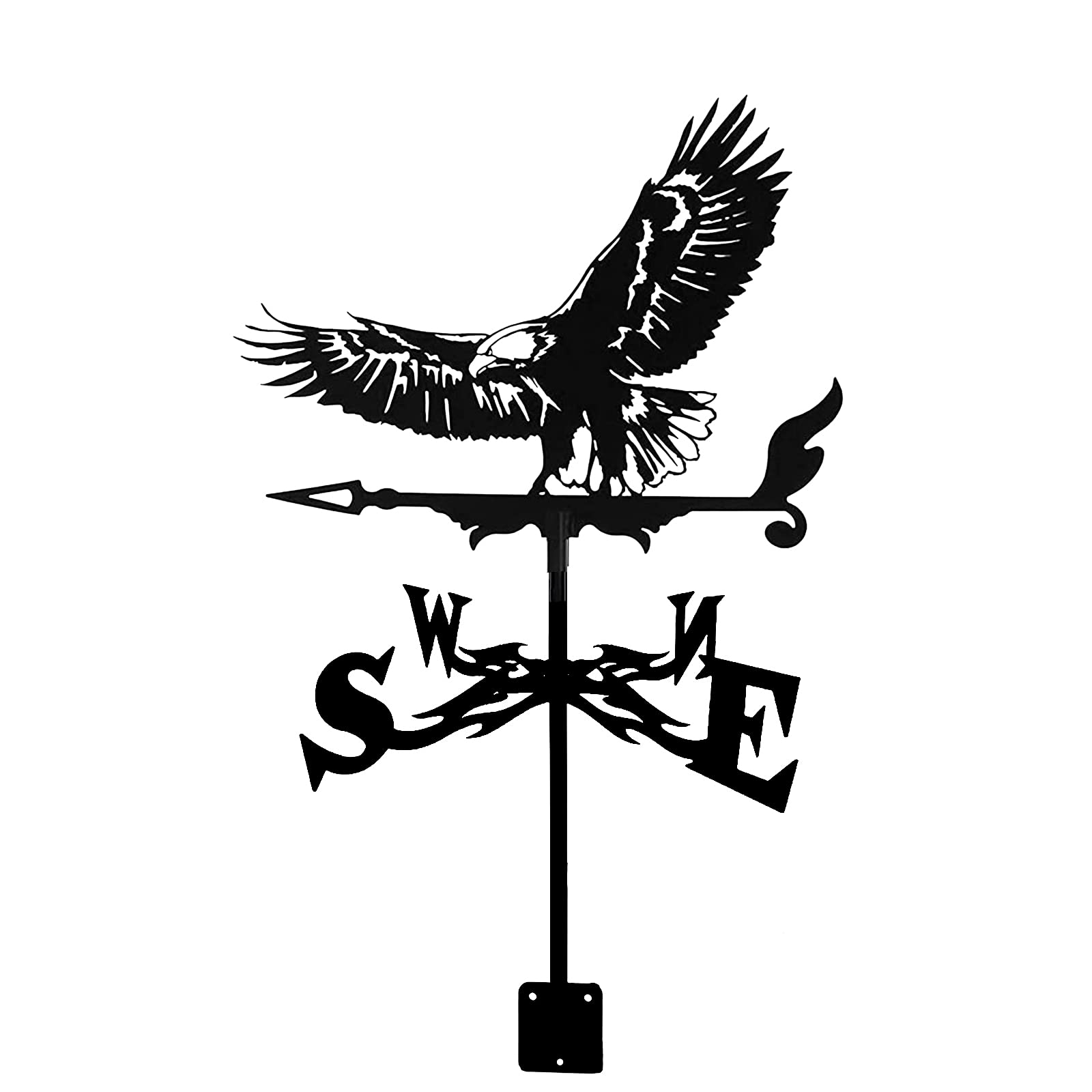 TAXXII Weathervane Wind Vane For Yard Direction Indicator, Witch Dragon Hollow Carved Design Stainless Steel Measuring Tool