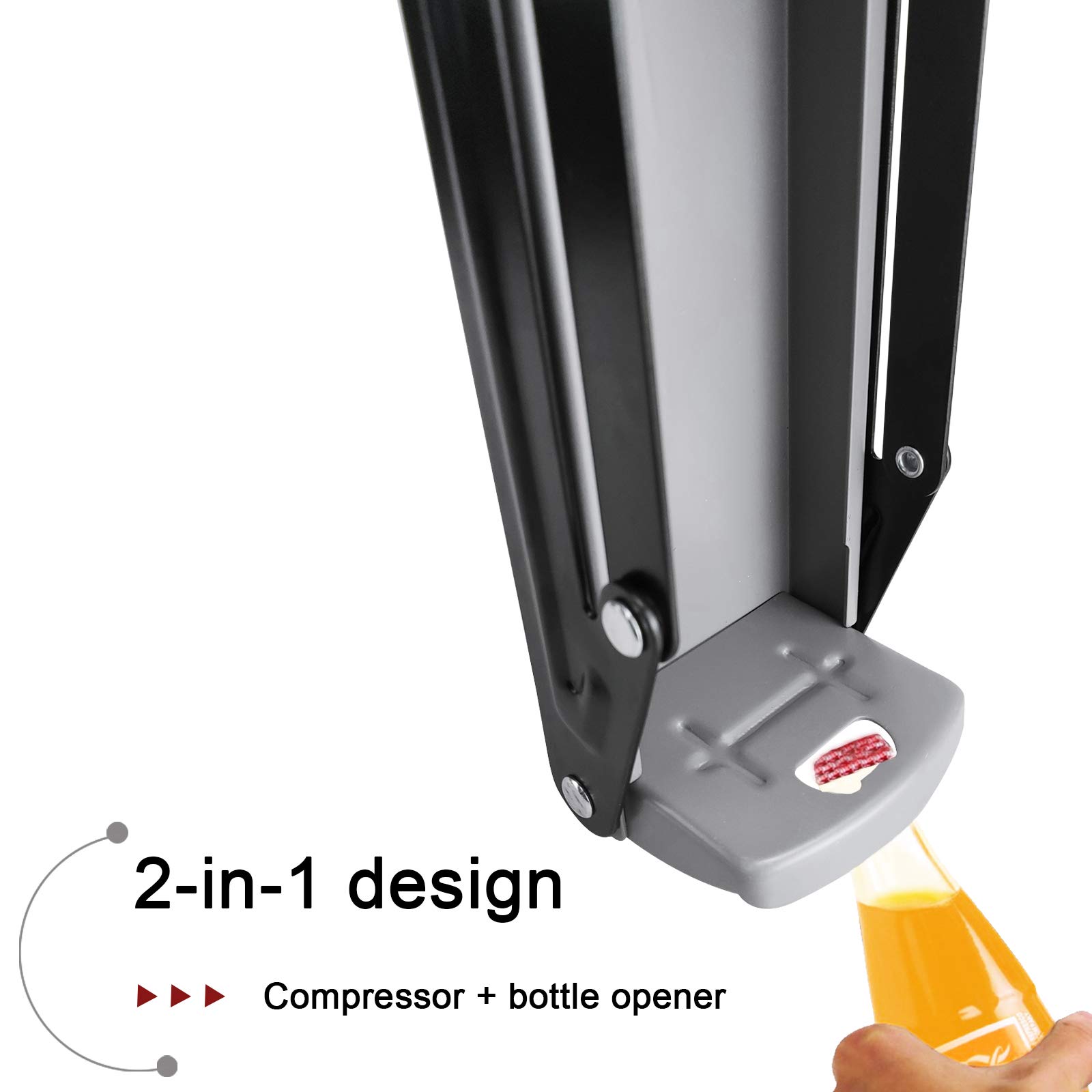 Schiacciascatole Manuale Per Lattine - Riciclaggio Alluminio, Con Apribottiglie, Colore Rosso - Foto 14