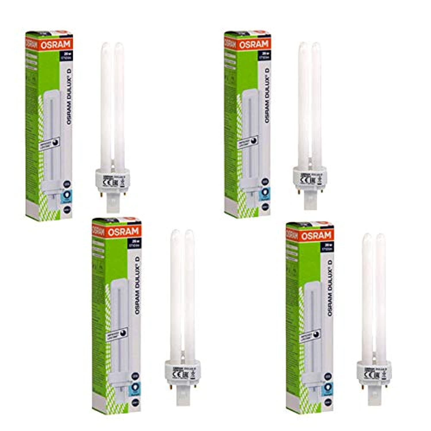 Osram Long Lasting Home Decorative Fluorescent Track & Recessed 2 Pin CFL Bulb - 26 Watts (Pack of 4)- Daylight