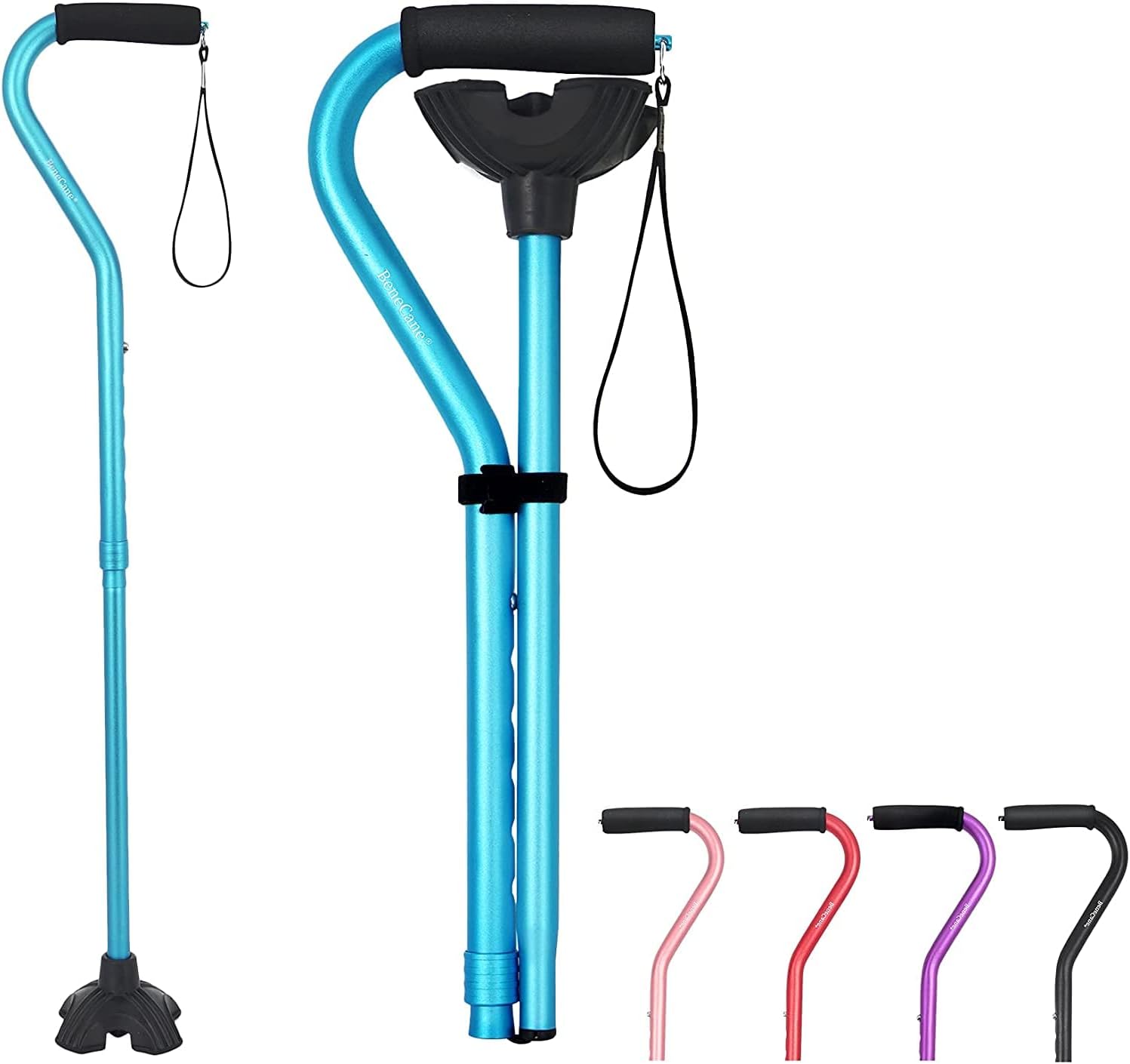 BeneCane Walking Cane Adjustable Cane with Offset Soft Cushioned Handle