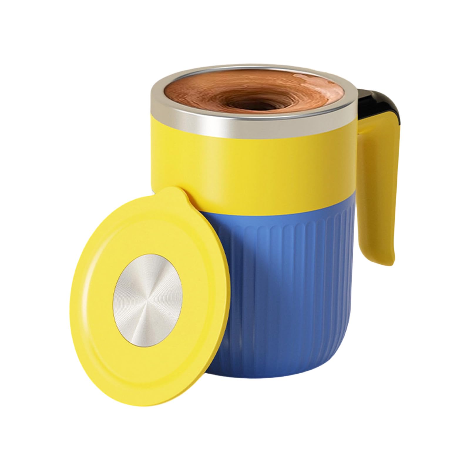 Buxuaaaa Yellow Blue Easy To Clean Automatic Stirring Cup Featuring Detachable Stirrer Drink Mixing Machine For Various Beverages Coffee Automatic Stirrer
