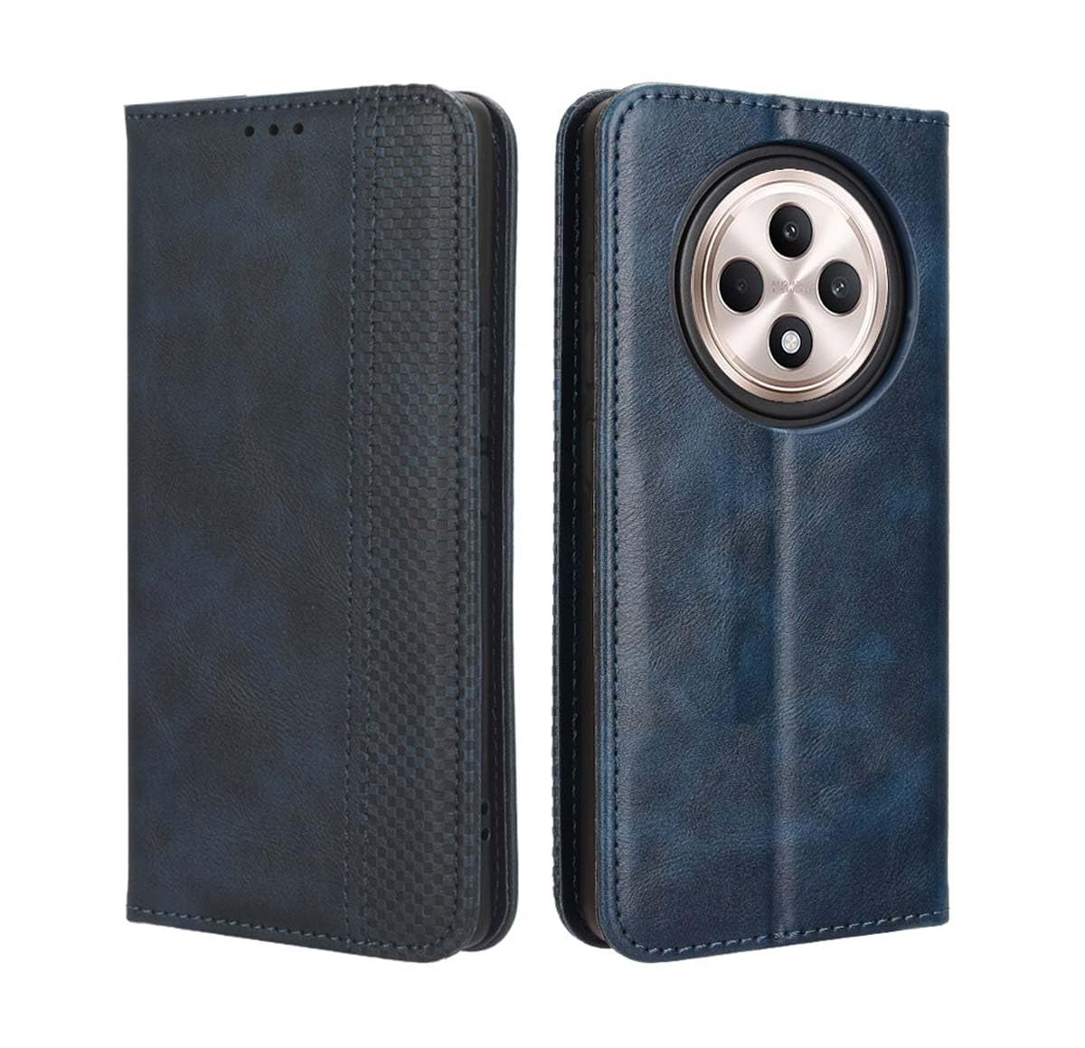 Rojeuinn Cover per Oppo Reno12 F / Reno12 FS 5G custodie,Premium Portafoglio Magnetica Flip Case,Custodia con fibra di carbonio-Nero
