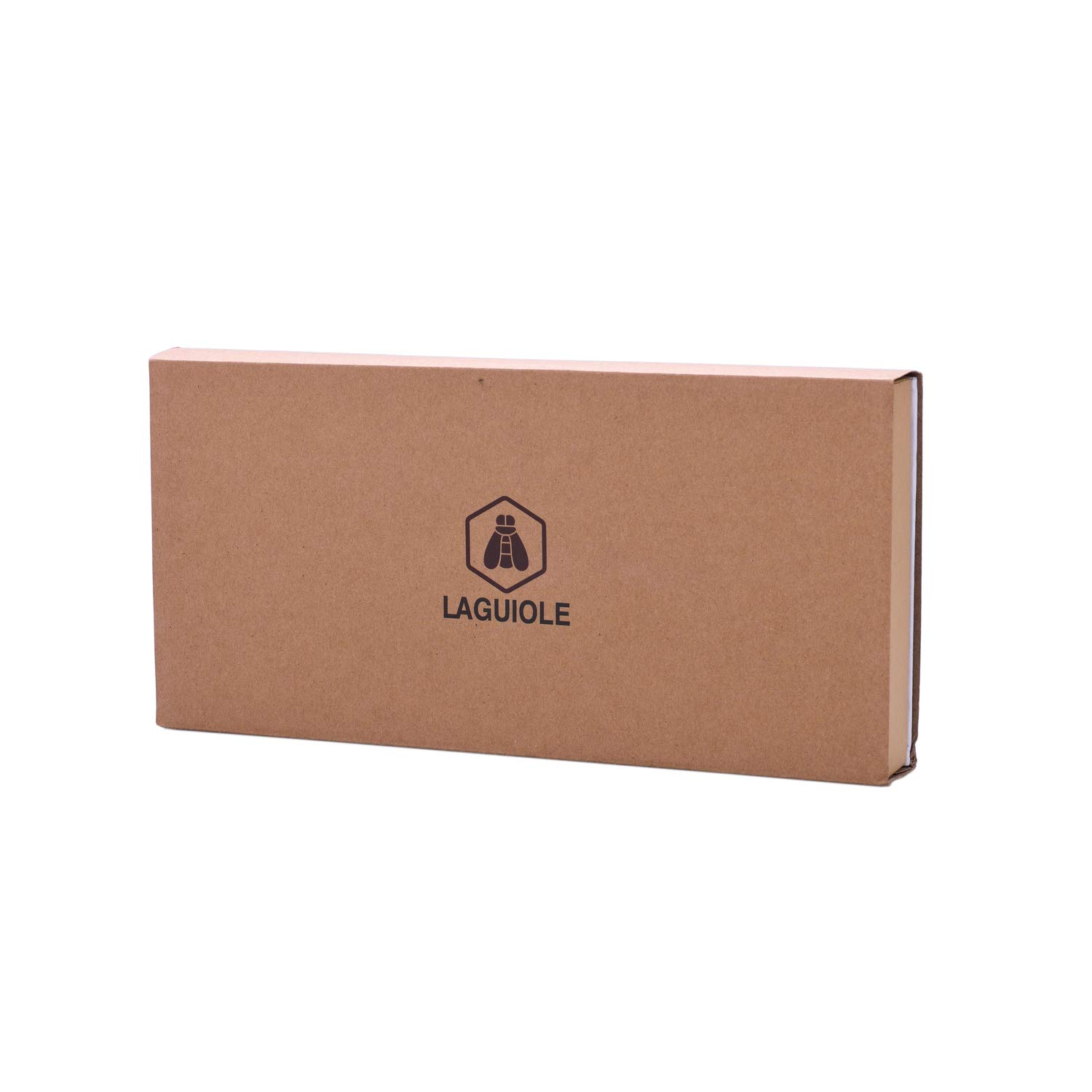 LAGUIOLE - Laguiole 40268480 Coffret de 4 Couteaux à Steak (24,3 cm) en Acier Inoxydable avec Manche en Bois de Bambou Marron