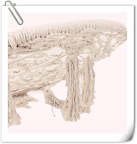 Miniatura 3 de Silla hamaca de macramé, silla colgante de malla, columpio de cuerda de algodón duradero para dormitorio, patio, jardín, terraza, patio, capacidad