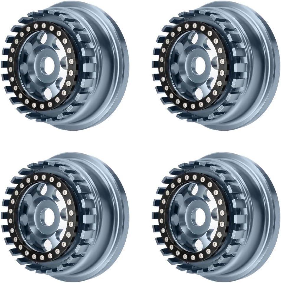 4PCS Aluminum Beadlock Wheel Ring for 1/7th UDR Arrma 6S UDR Unlimited Desert Racer RC Crawler Car Upgrade Parts (Black)