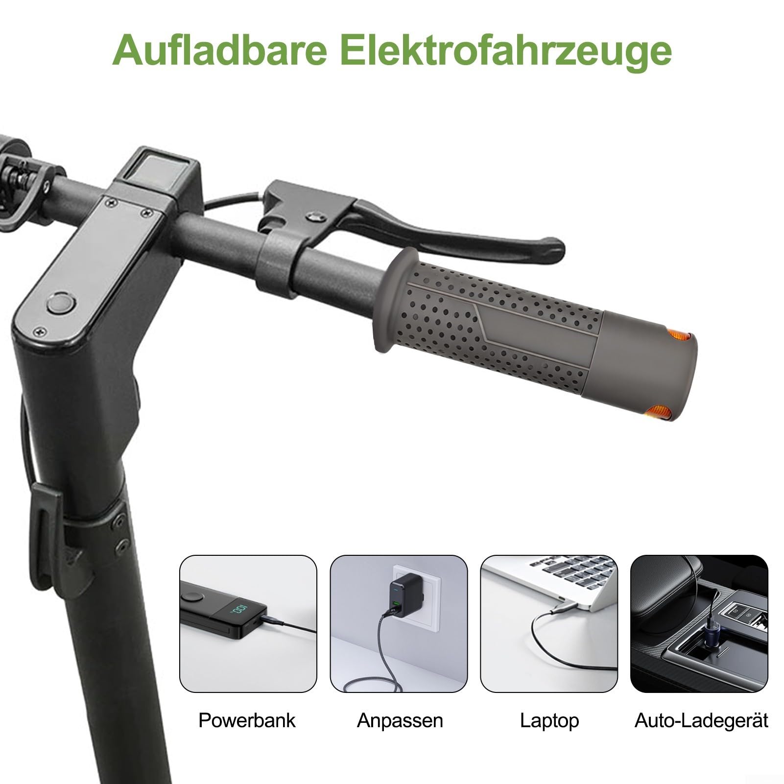 Poignées de guidon de trottinette électrique avec clignotants LED, télécommande sans fil pour Xiaomi M365 et autres modèles, gris et noir