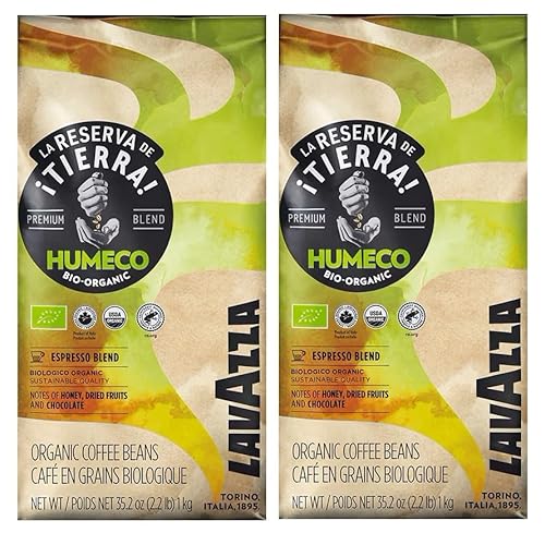 Lavazza Tierra Humeco Bio-Organic Coffee Beans 1 kg (Pack of 2, Total 2kg)