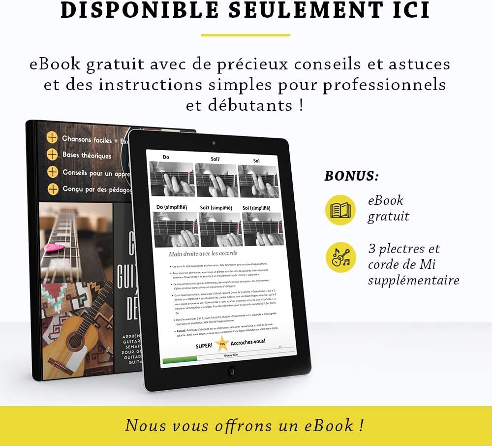 BELFORT® Cordes VAINQUEUR DE TEST 2019 - Pour guitare folk & acoustique - BONUS : Ebook gratuit + 4 plectres - en Phosphor Bronze (lot de 6) (1 jeu – 6 cordes + 1E sup. (.011/.052))