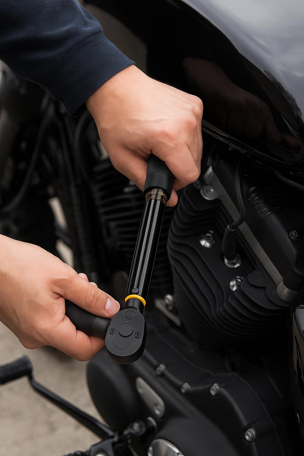 XBEY Professional Torque Wrench, 1/2-inch Drive, 10-150 ft-lb Dual Range, Professional Hand Tool for Car, Bike, Industrial Use,Black (Black Torque Wrench) 4