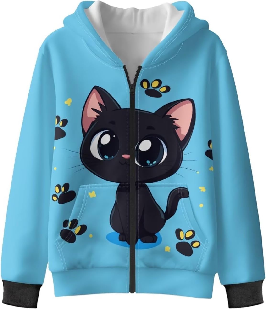 Zip Up Hoodie Girls 7-14 Casual Long Sleeve Jacket Lightweight Sweatshirt with Pockets Fleece Lined Outerwear