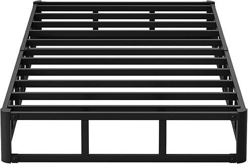 Miniatura 8 de Somier individual XL de 8 pulgadas, base de cama de metal de alto perfil individual XL con funda de tela, base de colchón resistente, fácil montaje,