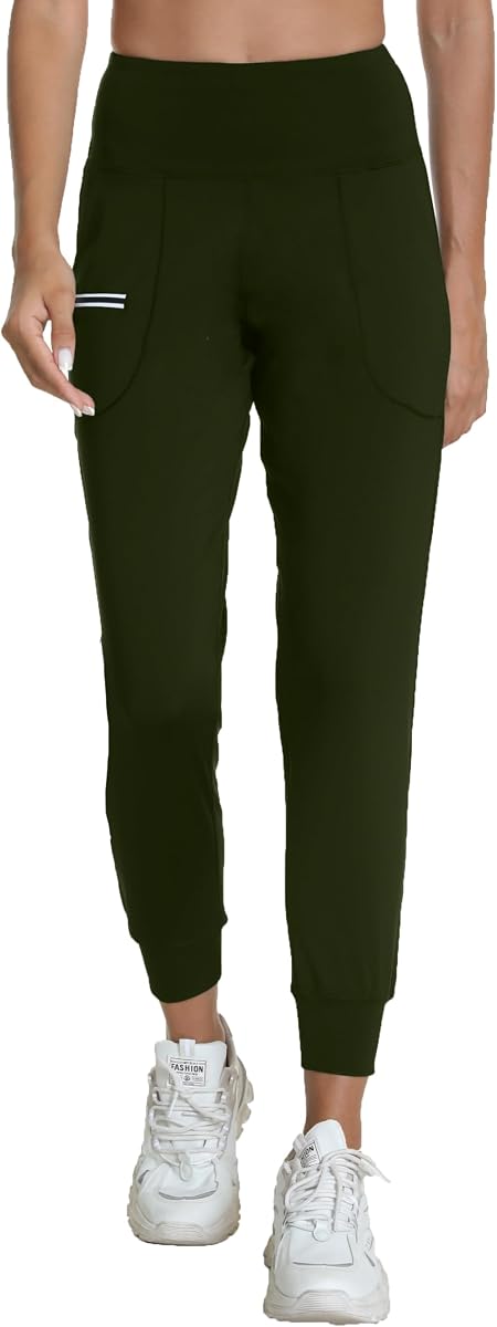 Pantalones de chándal de entrenamiento con bolsillos de secado rápido para mujer | Mallas deportivas Tapered Lounge Pants para senderismo, yoga y running