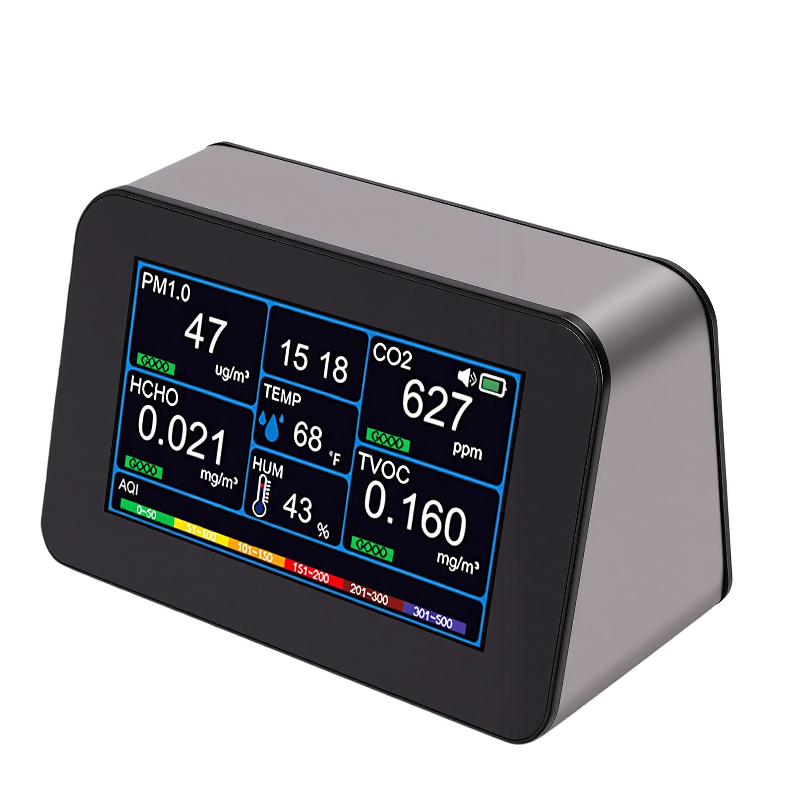 11 en 1 Monitor de Calidad del Aire para Hogar Oficina Coche,