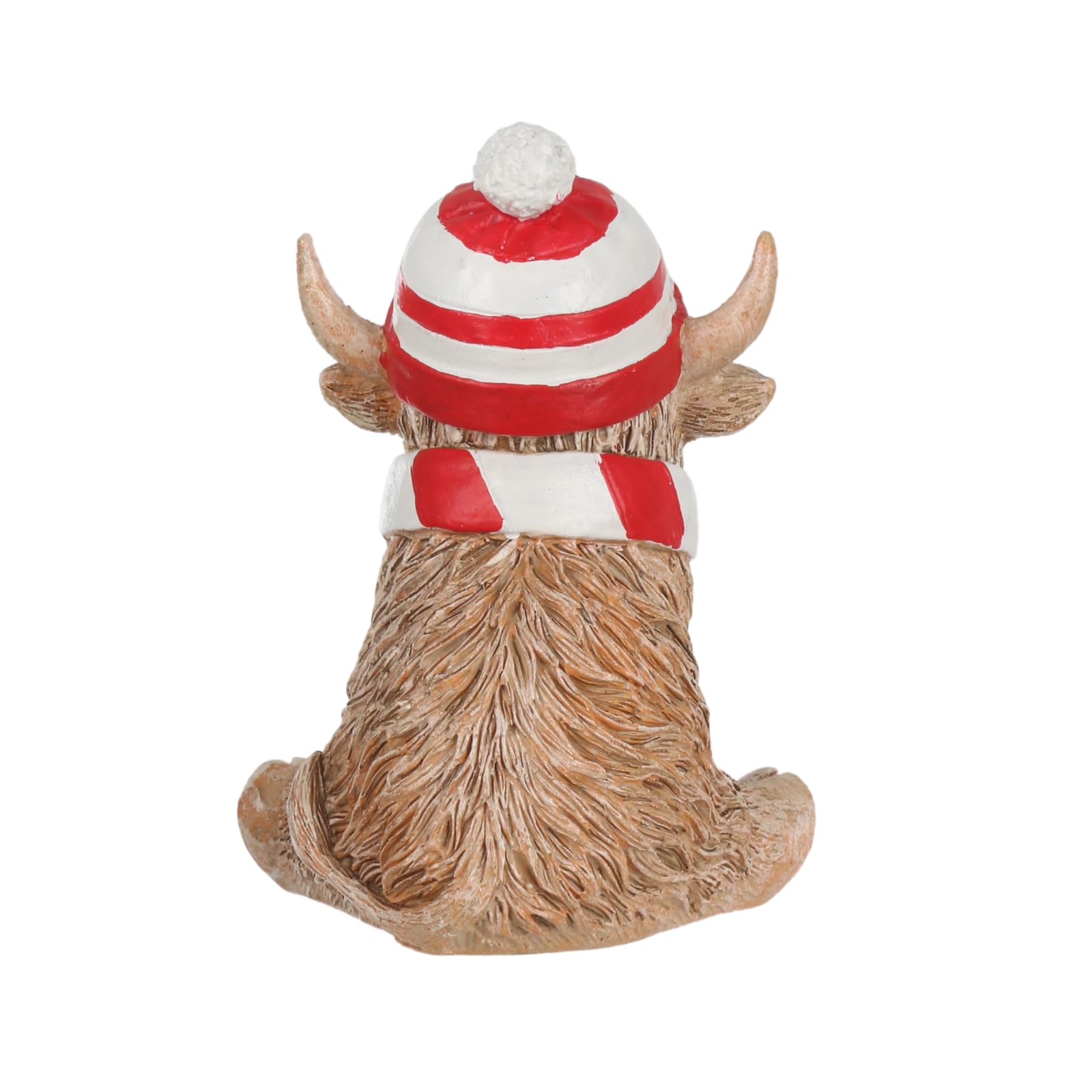 Lesser & Pavey Happy Highland, Highland Cow Scarf & Hat Figurines Statues For Home Decor, Likely Black Or Red - Image 3