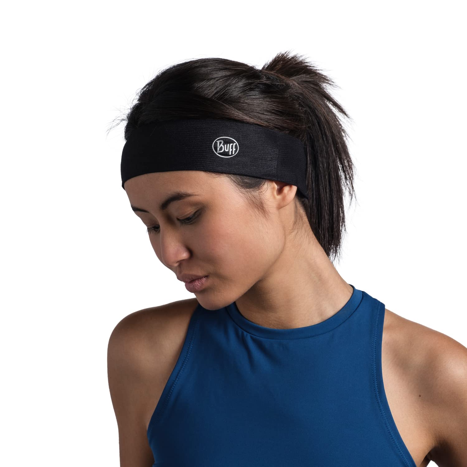 BUFF® Opaska na głowę CoolNet UV® Slim Wygodna, Ochrona UPF 50, sportowa, elastyczna, materiał z recyklingu, ciasna, regulująca temperaturę, jeden rozmiar