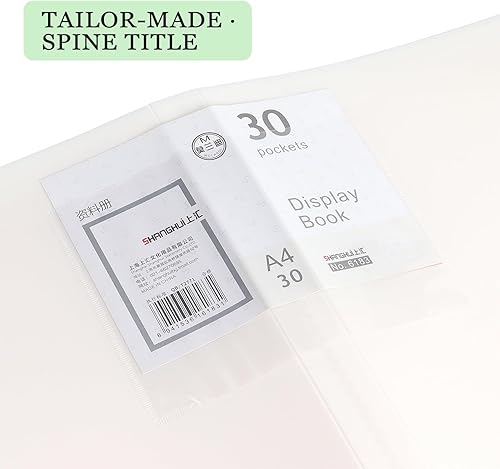 Miniatura 10 de Carpeta con fundas de plástico, carpeta de arte resistente con 30 protectores de hojas transparentes, libro de 60 páginas, libro de presentación