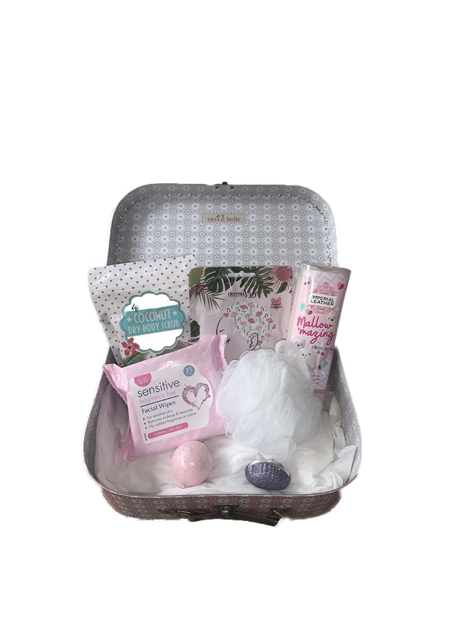 Beauty Pamper Hamper Suitcase Gift Set 6 Piece Bath Body Pampering Kit Girls Teens Teen Teenager Gifts 30 x 21 x 9cm