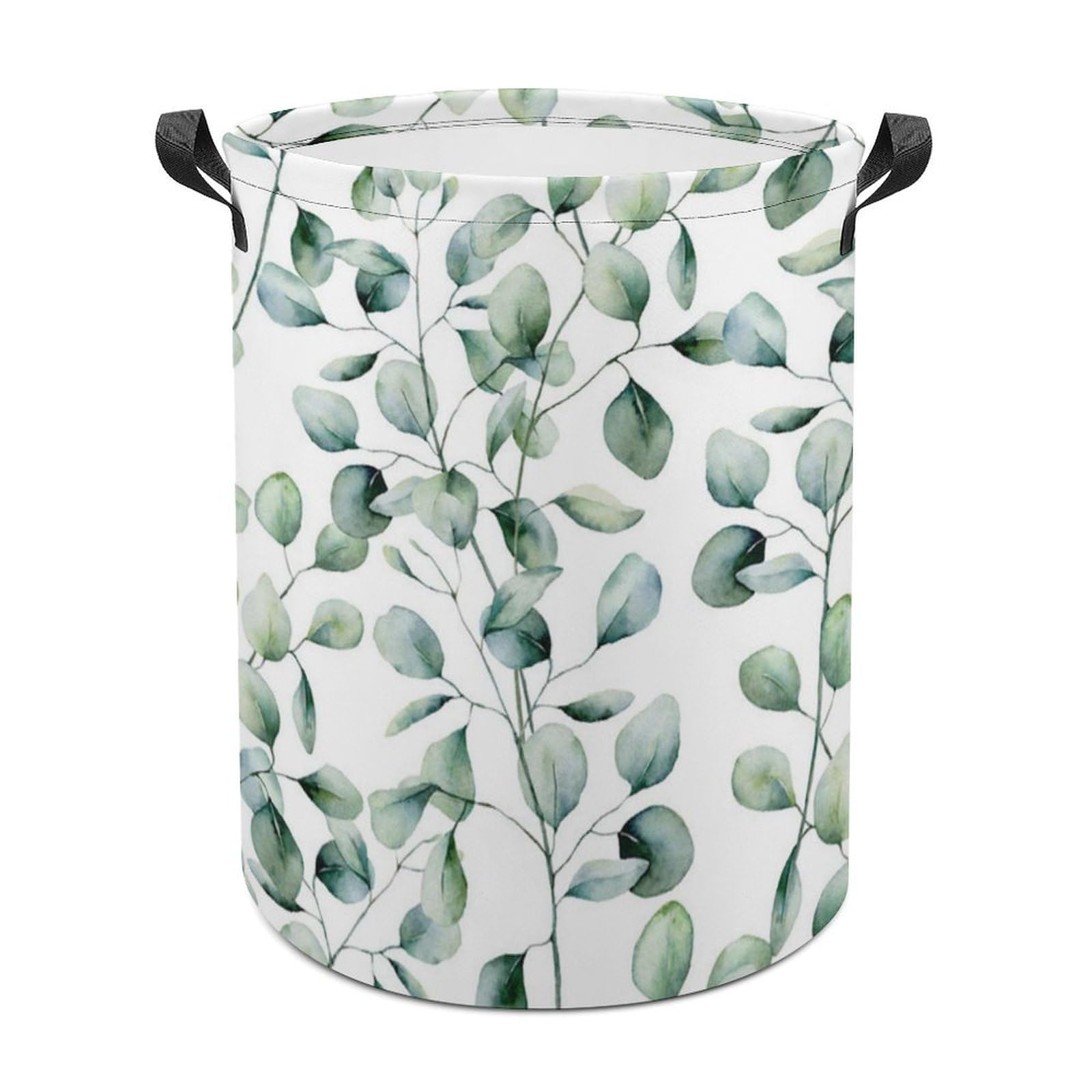 MHYRAC Laundry Hamper, Eucalyptus Leaves Laundry Basket, Washing Basket with Handle