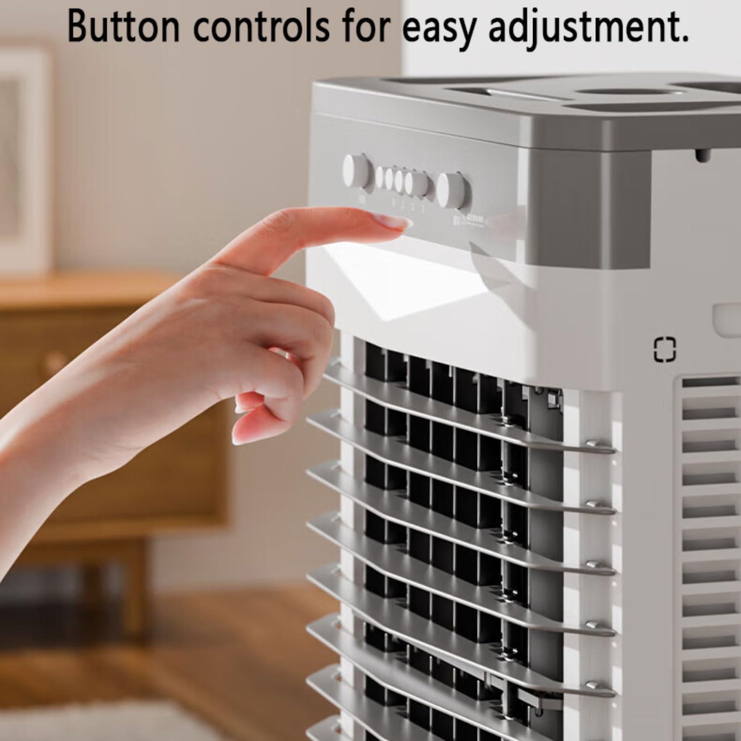 Swamp Cooler - Condizionatore d'aria evaporativo con serbatoio dell'acqua da 55 litri, raffreddamento 24 ore, oscillazione 60°, 4 ventole di raffreddamento per camera da letto, senza tubo necessario
