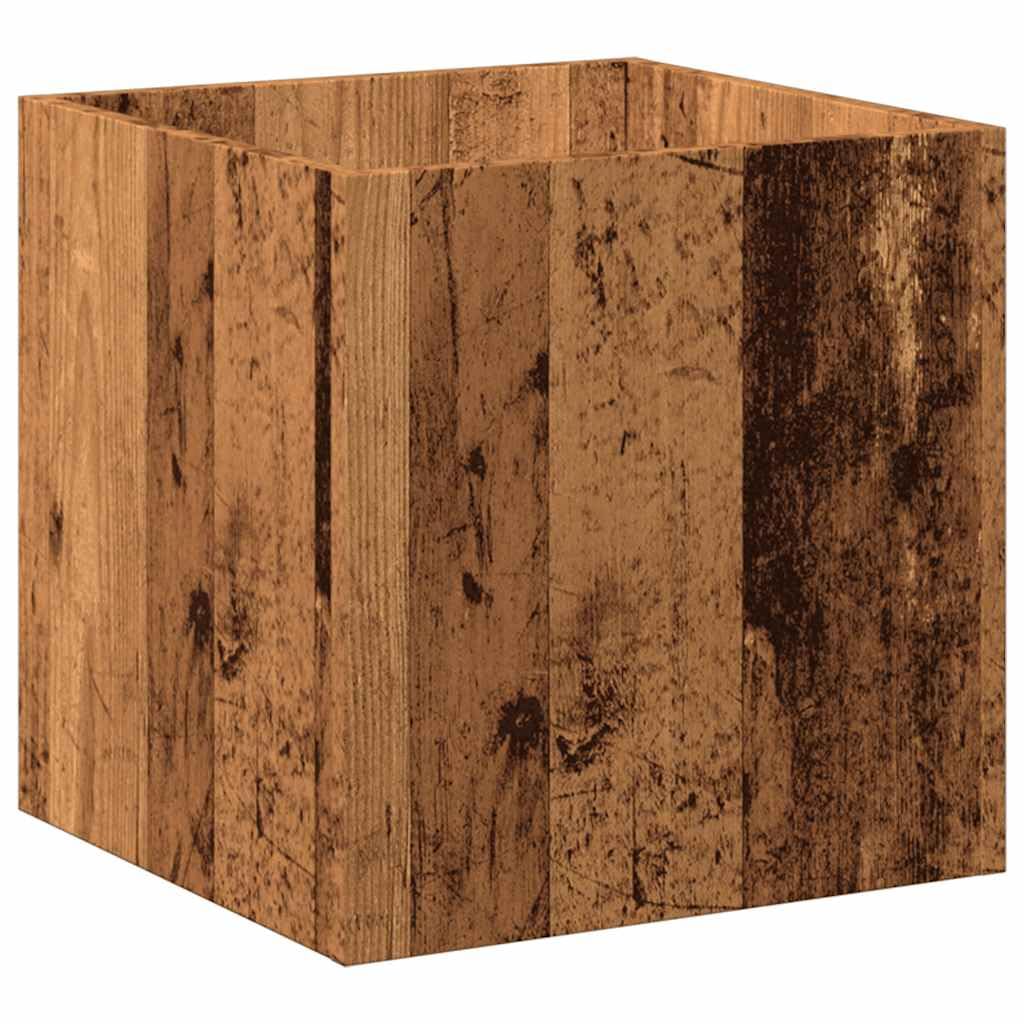vidaXL Planter Box Old Wood 40x40x40 cm Engineered Wood Brown