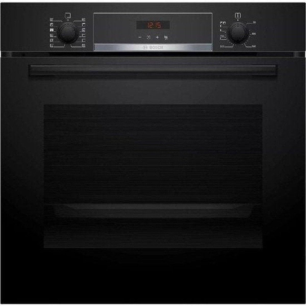 Bosch HRA574BB0 Série 4, Four à vapeur encastrable, Pyrolyse: Nettoyage du four sans effort, Écran LED rouge, 10 programmes, noir, 60 x 60 cm