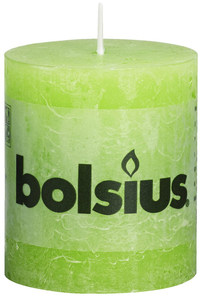 Rustic Pillar Candle 80 x 68 mm (Pack of 6) - Vivid Green