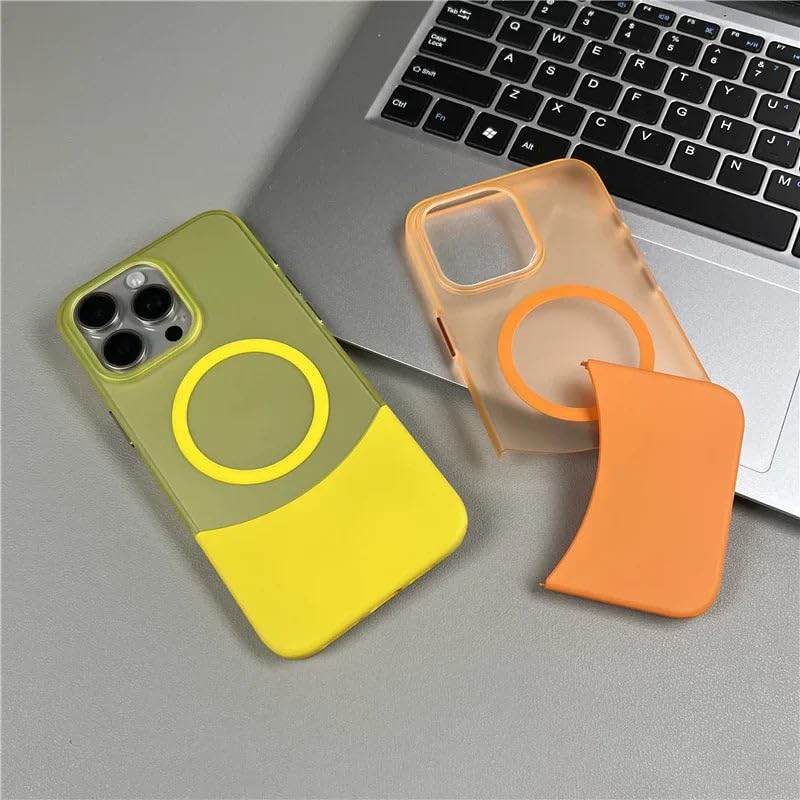 Image of MILLION CASES Back Cover Case for iPhone 14 Pro Shockproof Protective Versatile Detachable Mag-Safe Case for Men & Boys(Orange)
