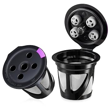 Reusable K Cups, 2 Refillable Kcup Pod Capsules for Keurig K Supreme and K Supreme Plus Coffee Brewers, a