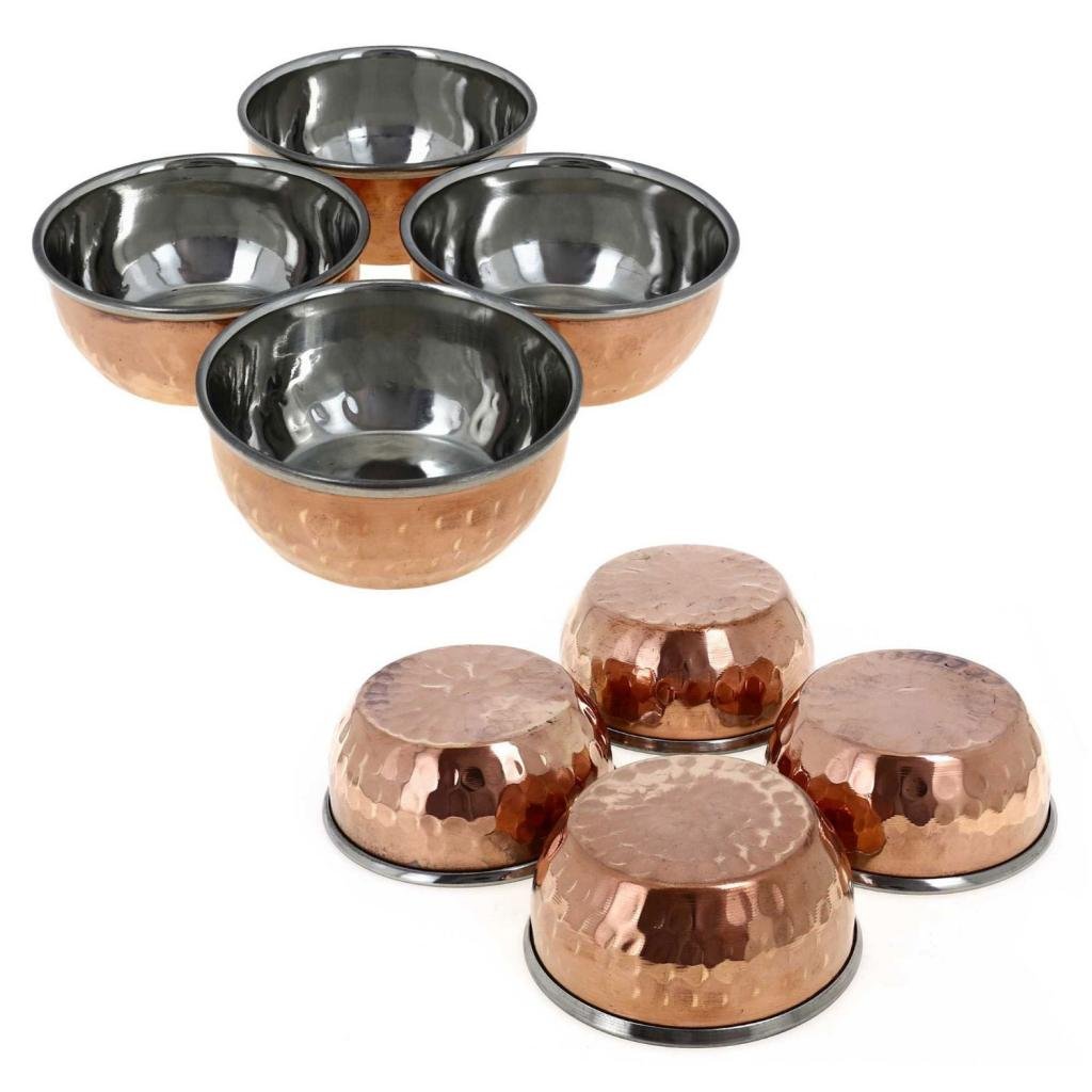 Buy Copper Serving Bowls, Katori for Indian Tableware/Dinnerware Pack of 4 Online at Low