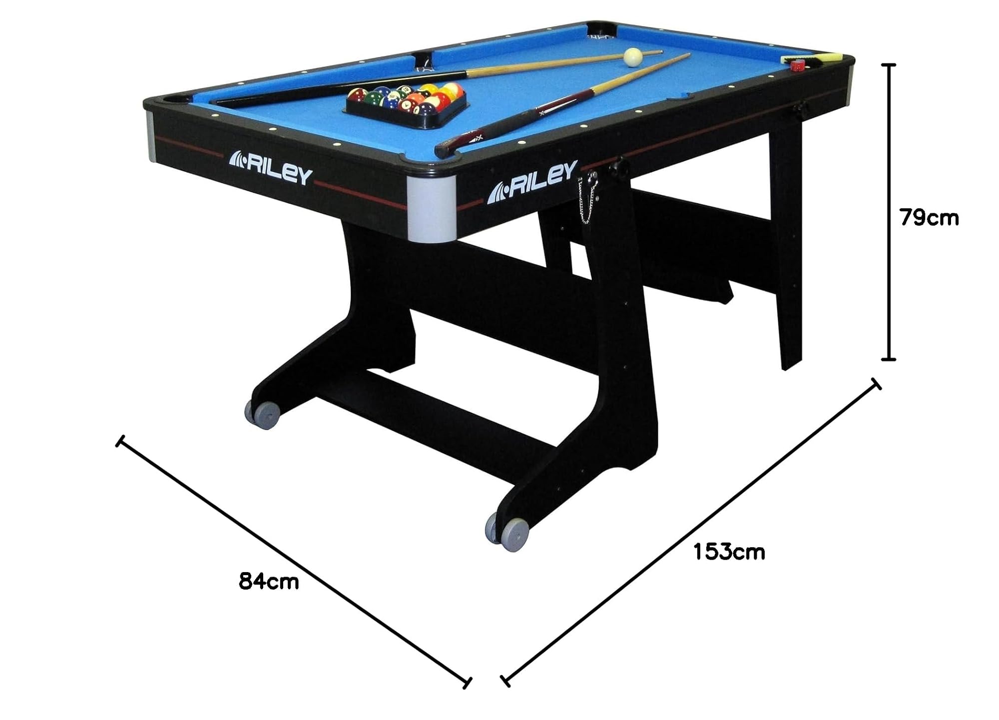 Riley 5ft 2-in-1 Klapp-Billardtisch – Innovatives Design mit Tischtennis- und Schreibtischfunktion – Bälle, Queues, Tischtennisplatte, Schläger, Bälle und Netz inklusive