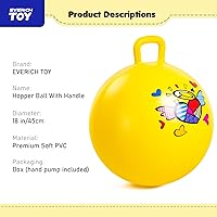 Vista 2 de EVERICH TOY Bola amarilla de la tolva de 18 pulgadas para el patrón del corazón de los niños Bola de tolva amarilla