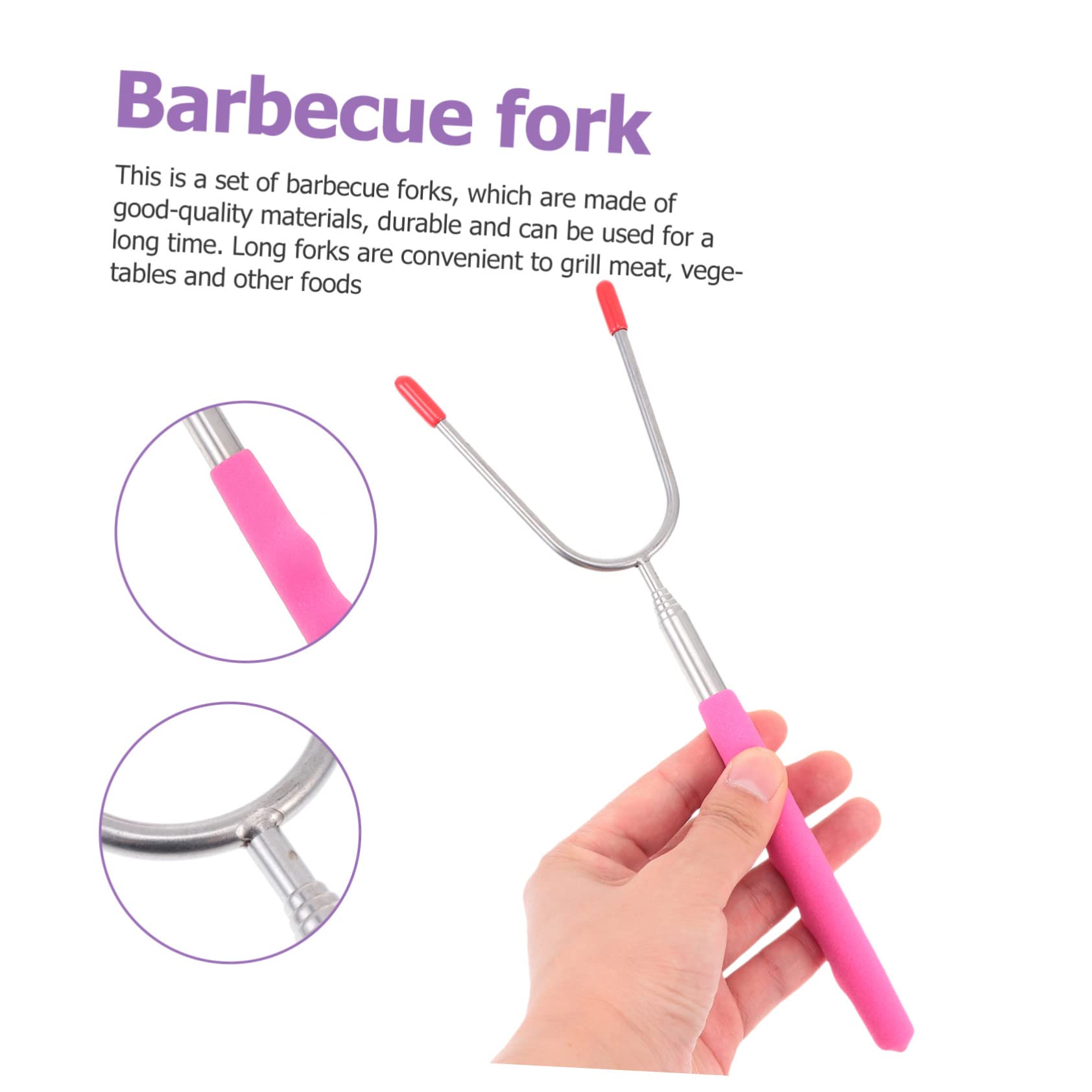 GALPADA Pack Extendable Bbq Forks Stainless Steel Roasting Sticks Skewers for Outdoor Use