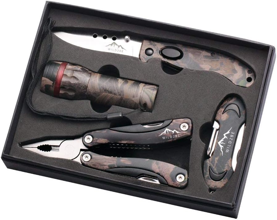 Premium 4 piece Real Tree Camo Knife Multi-tool Set