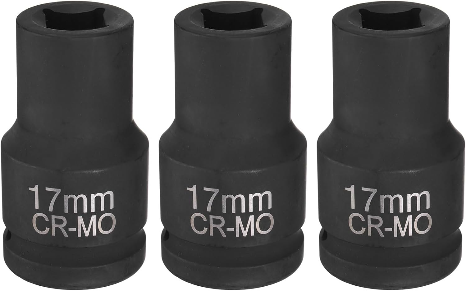 HARFINGTON 3pcs 4 Point Square Socket 1" Drive 41mm Metric CR-MO Phosphate Blackening Standard Wheel Impact Sockets for Auto Repair Mechanical Maintenance Home Install