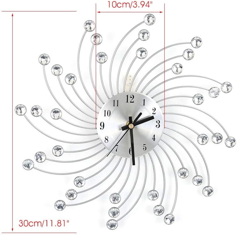 Diamond Hanging Wall Clock, Modern Art Metal Wall Clock Luxury Diamond