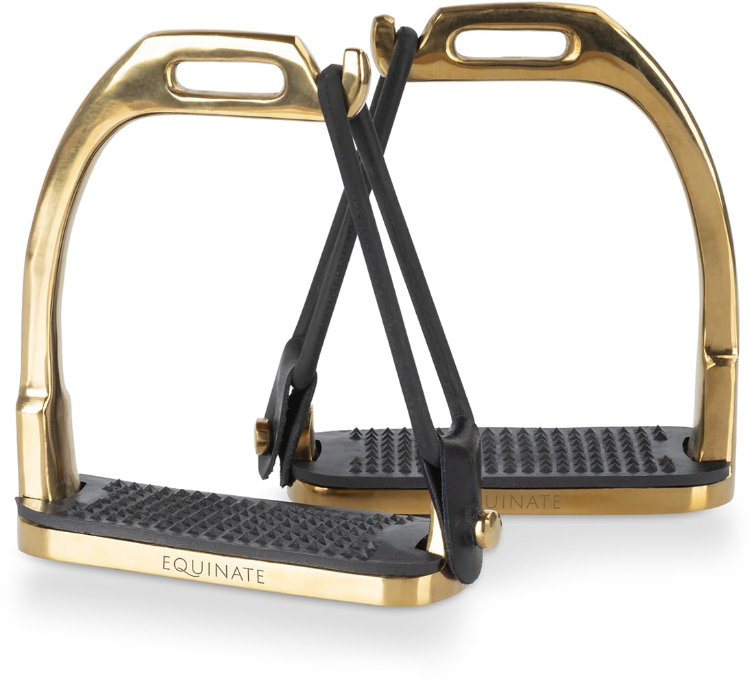 Equinate Belfast - Estribos de seguridad (10 cm, con superficie antideslizante de goma, estribos para adultos y niños, alivia los tobillos, 2 unidades)