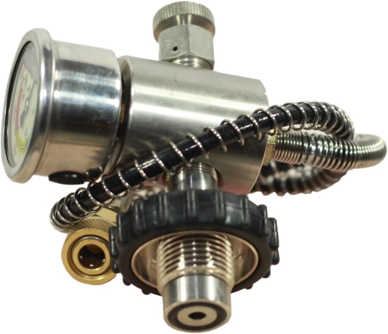High Pressure Gas Cylinder Head Valve Diving Gas Cylinder Large and Small Gas Cylinder Adapter Inflatable Cylinder Adapter(Small Pressure Gauge)
