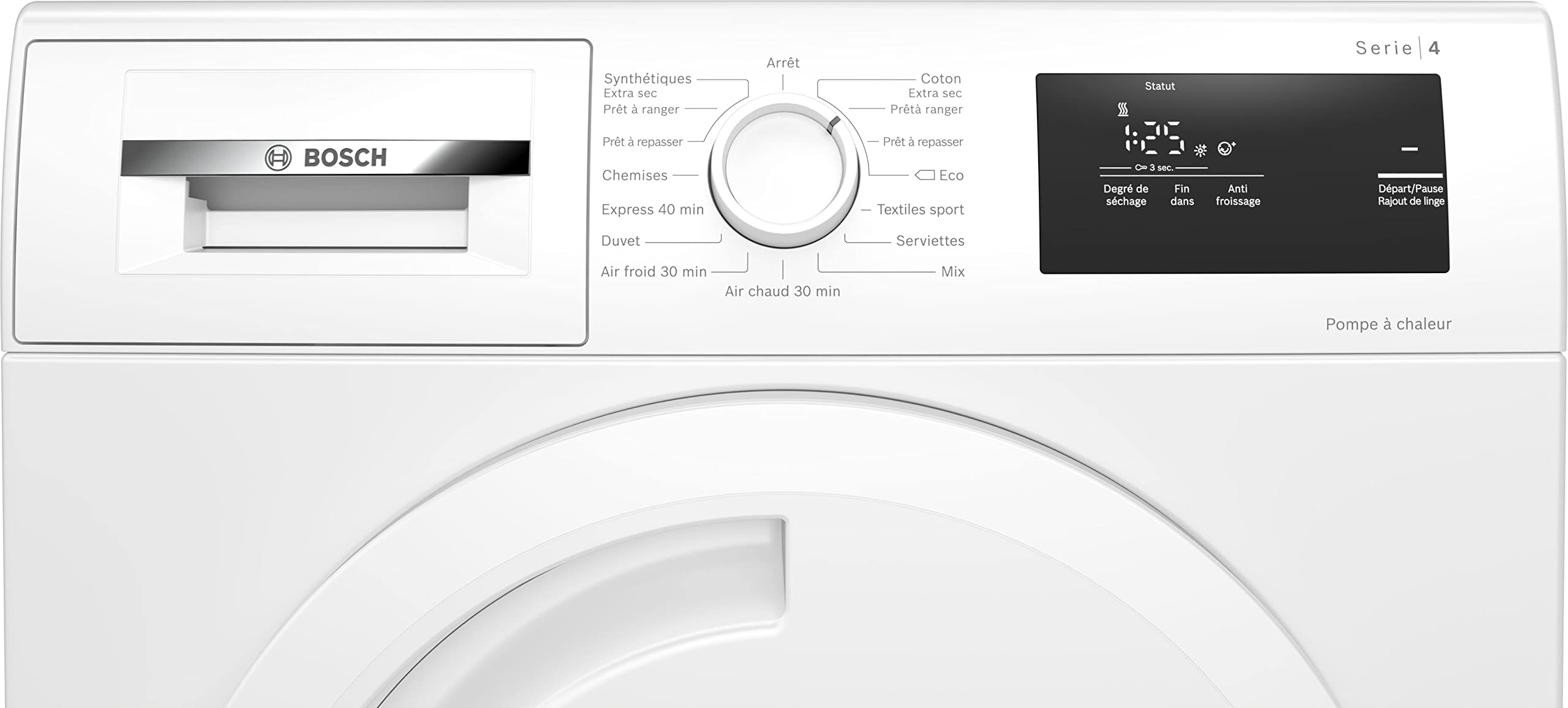 Sèche linge Condensation WTH83014FR Série 4, pompe à chaleur, 8 kg, A+