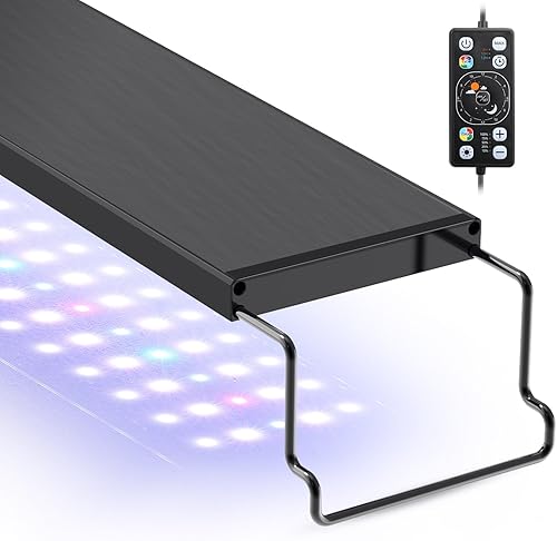 Miniatura 1 de hygger Luz LED para acuario para pecera, iluminación de espectro completo con modo de ciclo día-noche 247 y temporizador de encendidoapagado