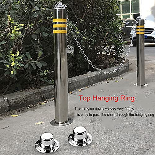 Parksperre Parkpoller für Fahrspursicherheit, 2 Parkpfosten und 5 m Warnkette, Abnehmbarer Antriebspoller aus Edelstahl (76 × 800 mm) – Bild 4