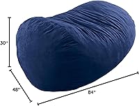 Vista 3 de Puff de microfibra de ante, Azul