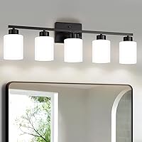 Vista 18 de Accesorios de iluminación para baño de níquel cepillado, lámpara de tocador moderna de 3 luces sobre espejo, apliques de pared con pantallas