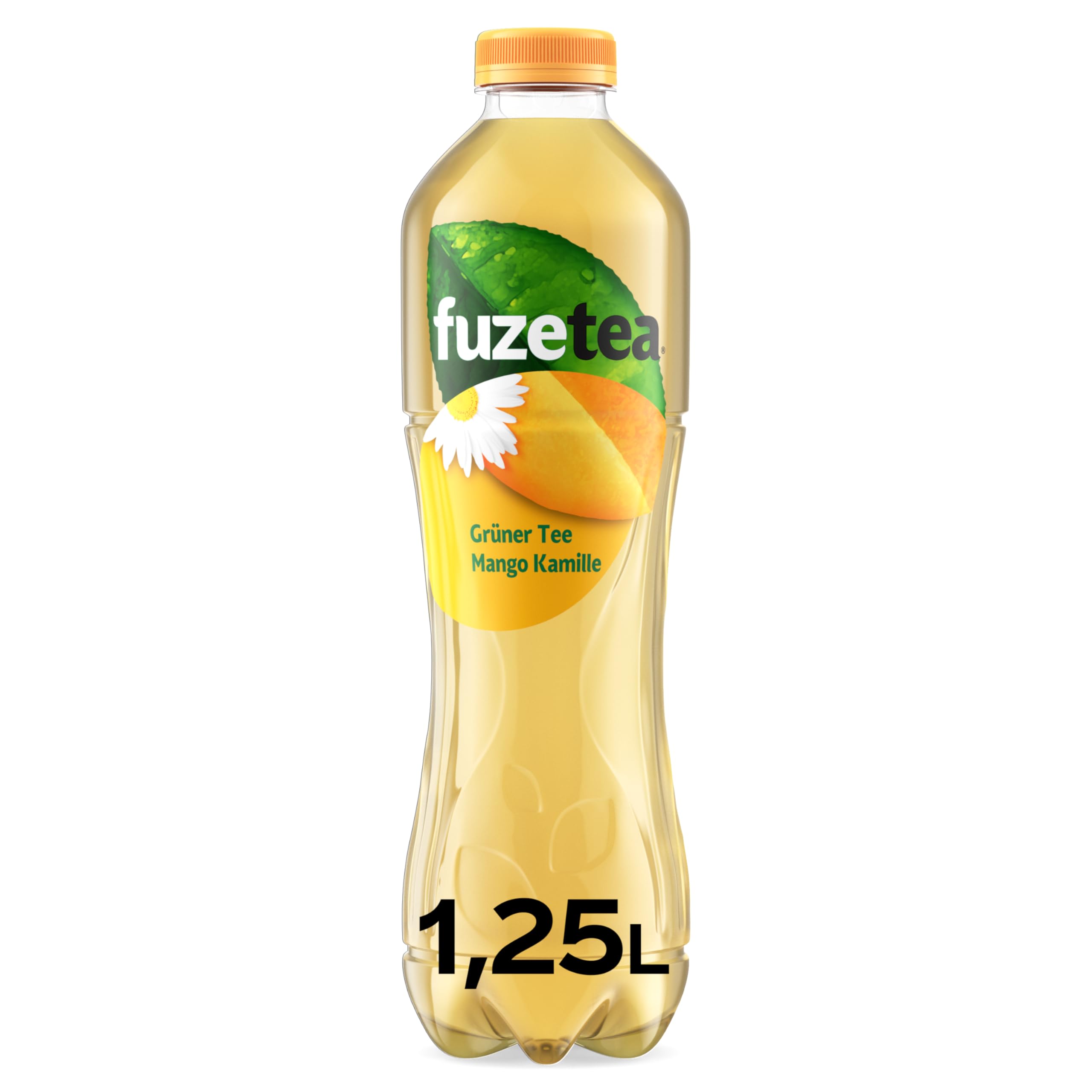 Fuze Tea Grüner Tee Mango Kamille - erfrischende Fusion aus Tee, Saft und Kräutern mit Kombination aus Mango und Kamille - kalorienarmer Eistee aus nachhaltigem Anbau - Einweg Flaschen (6 x 1250 ml)
