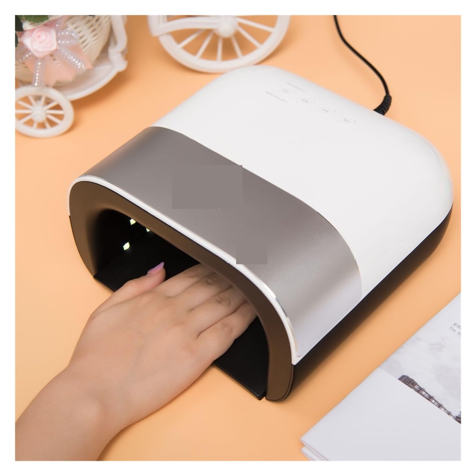 Lampa UV do paznokci, Lampa LED UV do paznokci Suszarka 48W Paznokci z pamięcią Smart Timer Niewidoczny zegar cyfrowy Wyświetlacz